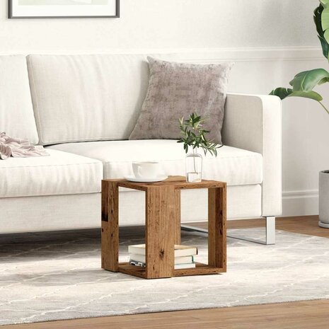 Salontafel Oud hout 32 x 32 x 30 cm Bewerkt hout 4