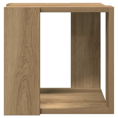 Salontafel artisanaal eikenkleurig 32 x 32 x 30 cm Bewerkt hout 5