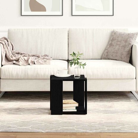 Salontafel Zwart eiken 32 x 32 x 30 cm Bewerkt hout 1