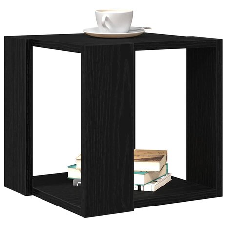 Salontafel Zwart eiken 32 x 32 x 30 cm Bewerkt hout 3