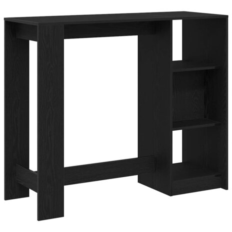 Bartafel met plank Zwart Eiken 124 x 46 x 103.5 cm Bewerkt hout 5