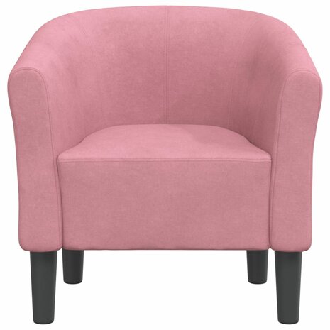 Kuipstoel fluweel roze 3