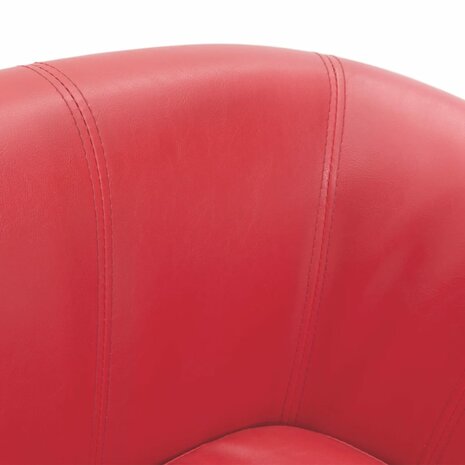Kuipstoel kunstleer rood 6