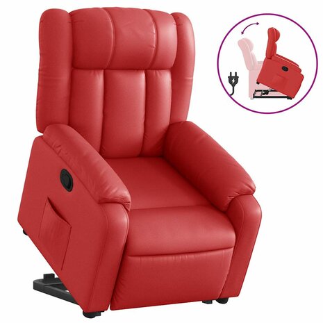 Sta-op-stoel kunstleer rood 2