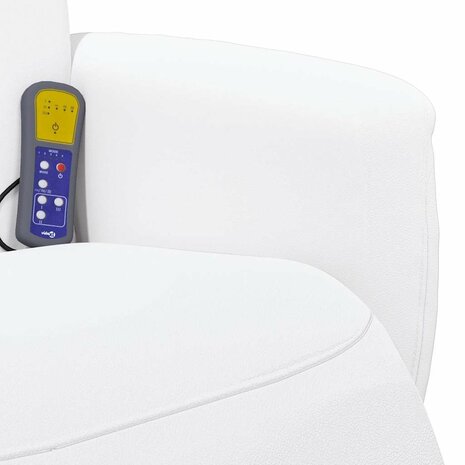 Massagestoel verstelbaar met voetensteun kunstleer wit 9