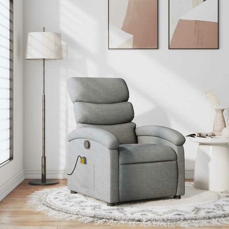 Massagestoel verstelbaar stof lichtgrijs 1