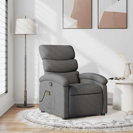 Massagestoel verstelbaar stof donkergrijs 1