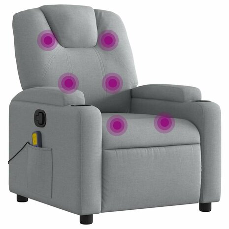 Massagestoel verstelbaar stof lichtgrijs 2