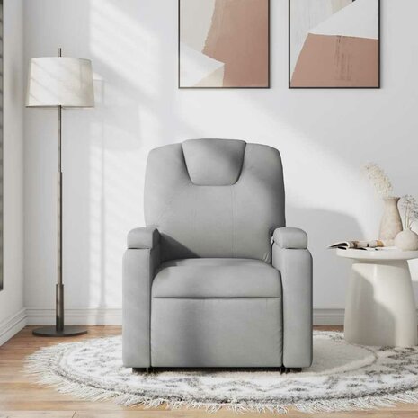 Massagestoel verstelbaar stof lichtgrijs 3