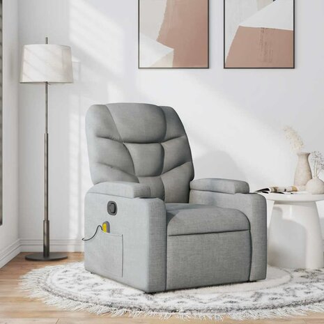 Massagestoel verstelbaar stof lichtgrijs 1