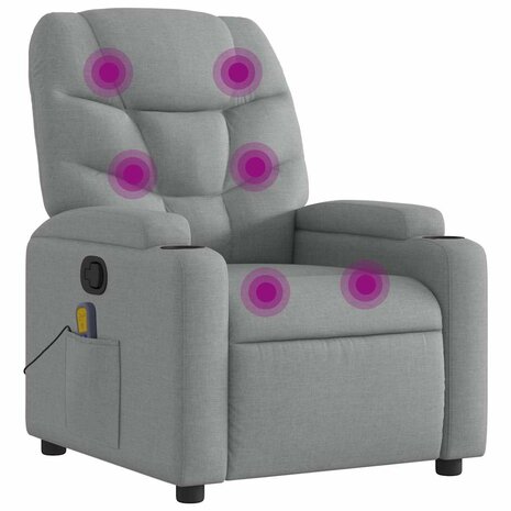 Massagestoel verstelbaar stof lichtgrijs 2