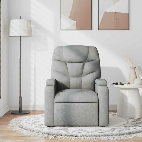 Massagestoel verstelbaar stof lichtgrijs 3