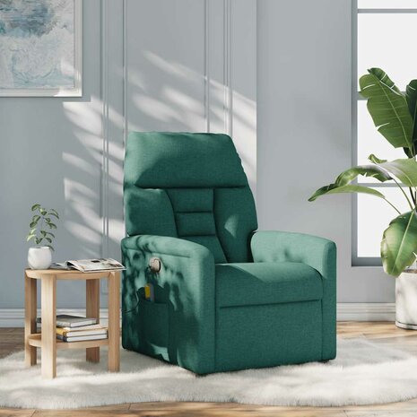 Massagestoel verstelbaar stof donkergroen 2