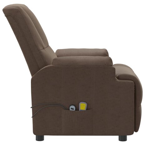 Sta-op-massagestoel kunstsuède bruin 6