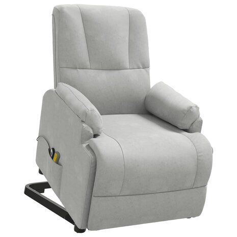 Sta-op-massagestoel kunstsuède lichtgrijs 3