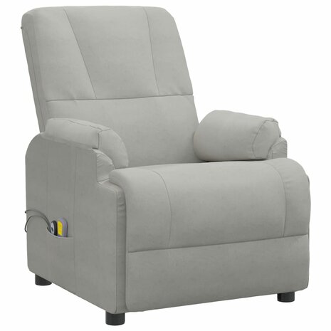 Sta-op-massagestoel kunstsuède lichtgrijs 4