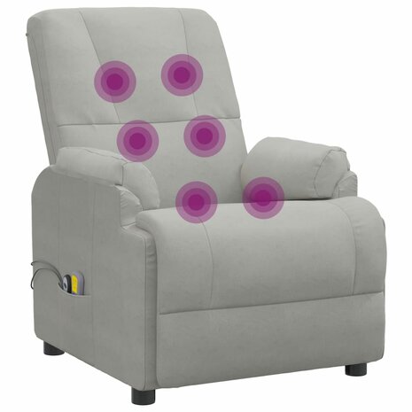 Sta-op-massagestoel kunstsuède lichtgrijs 8