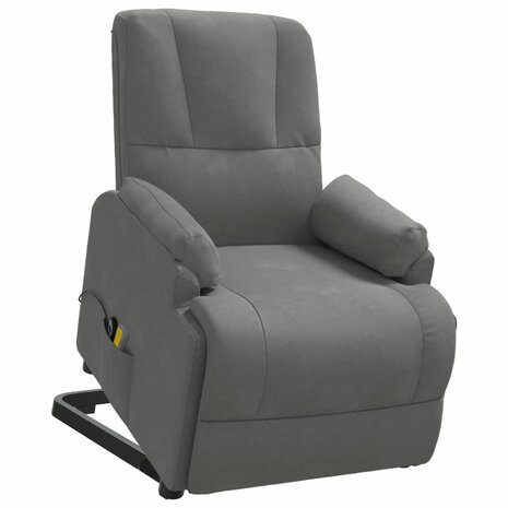 Sta-op-massagestoel kunstsuède donkergrijs 3