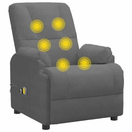 Sta-op-massagestoel kunstsuède donkergrijs 8
