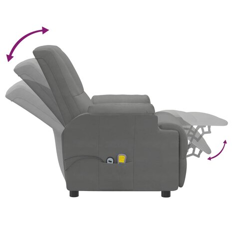 Sta-op-massagestoel kunstsuède donkergrijs 9