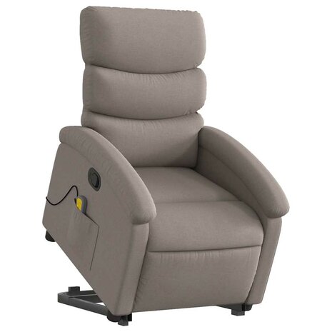 Sta-op-massagestoel verstelbaar stof taupe 3