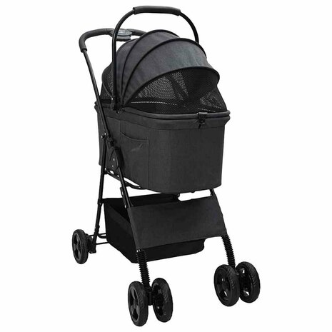 Opvouwbare Huisdierenwagen Verstelbaar Zwart 81 x 47 x 99 cm 3