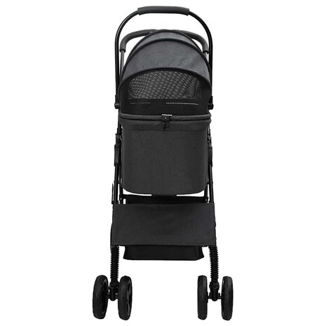 Opvouwbare Huisdierenwagen Verstelbaar Zwart 81 x 47 x 99 cm 6