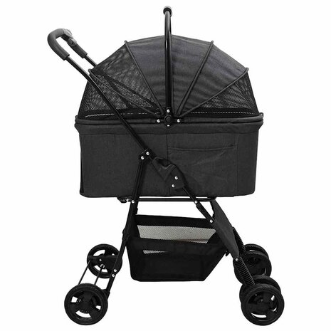 Opvouwbare Huisdierenwagen Verstelbaar Zwart 81 x 47 x 99 cm 7