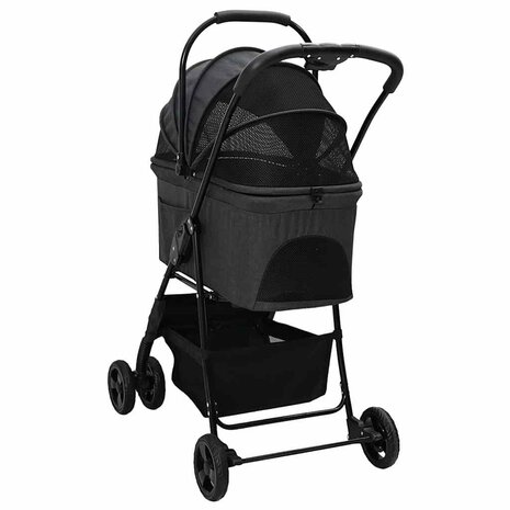 Opvouwbare Huisdierenwagen Verstelbaar Zwart 81 x 47 x 99 cm 8