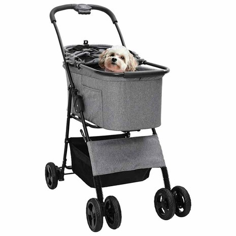 Opvouwbare Huisdierenwagen Verstelbaar Grijs 81 x 47 x 99 cm 2