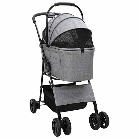 Opvouwbare Huisdierenwagen Verstelbaar Grijs 81 x 47 x 99 cm 3