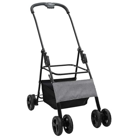Opvouwbare Huisdierenwagen Verstelbaar Grijs 81 x 47 x 99 cm 4