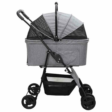 Opvouwbare Huisdierenwagen Verstelbaar Grijs 81 x 47 x 99 cm 7