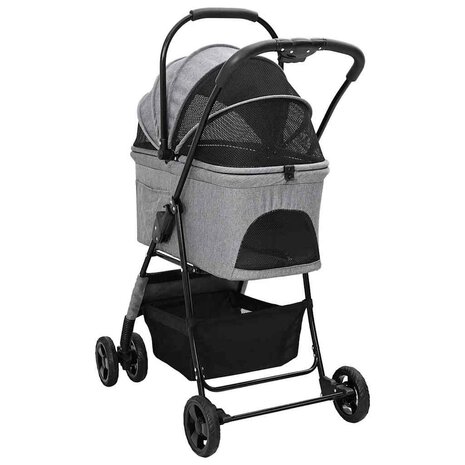 Opvouwbare Huisdierenwagen Verstelbaar Grijs 81 x 47 x 99 cm 8