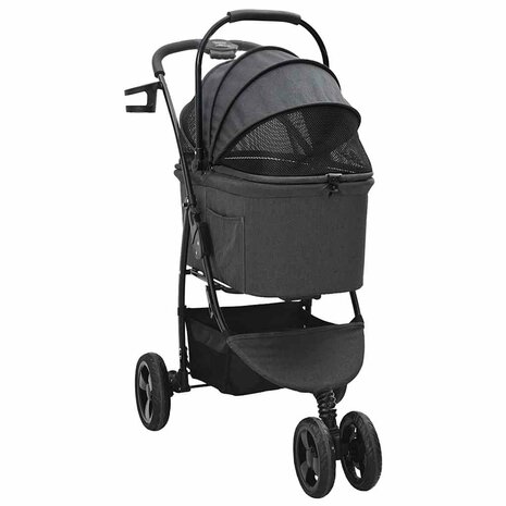 Opvouwbare Huisdierenwagen Verstelbaar Zwart 78 x 54 x 101 cm 3