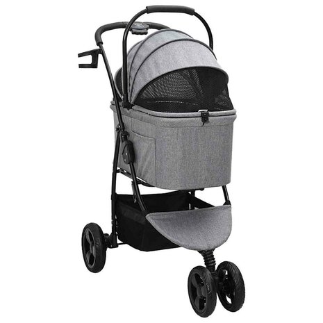 Opvouwbare Huisdierenwagen Verstelbaar Grijs 78 x 54 x 101 cm 3