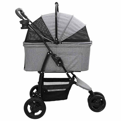 Opvouwbare Huisdierenwagen Verstelbaar Grijs 78 x 54 x 101 cm 8