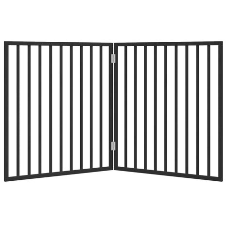 Hondenhek inklapbaar 2 panelen 160 cm populierenhout zwart 4