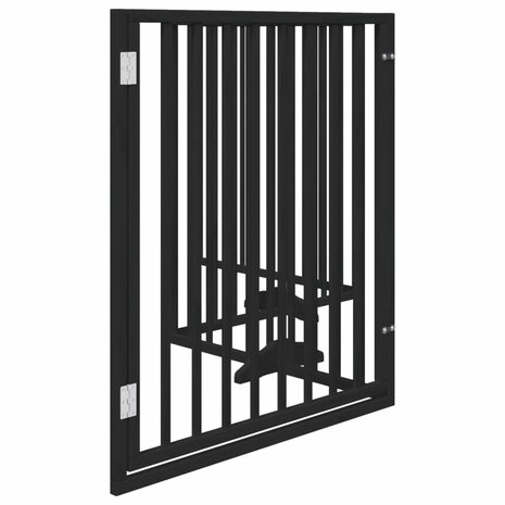 Hondenhek inklapbaar 4 panelen 320 cm populierenhout zwart 5