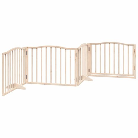 Hondenhek inklapbaar met deur 4 panelen 320 cm populierenhout 6