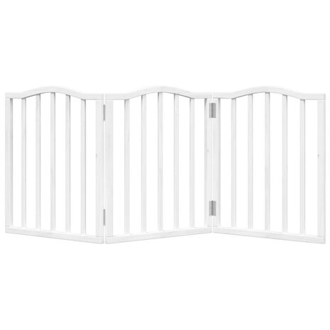 Hondenhek inklapbaar 3 panelen 150 cm populierenhout wit 4