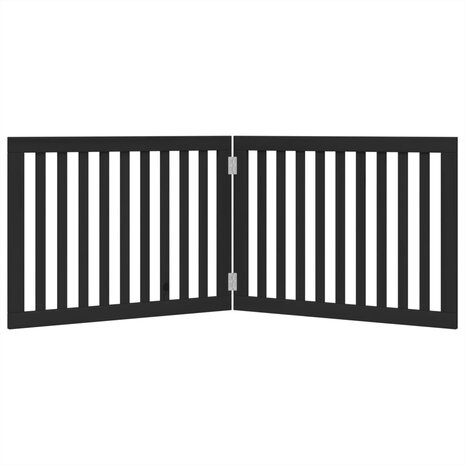 Hondenhek inklapbaar 2 panelen 160 cm populierenhout zwart 4