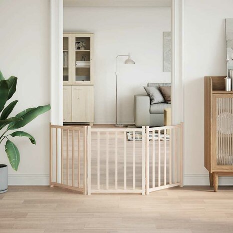 Hondenhek inklapbaar 3 panelen 150 cm massief vurenhout 3