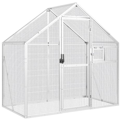 Volière 179x100x185 m aluminium zilverkleurig 2