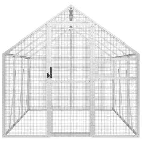 Volière 1,79x3x1,85 m aluminium zilverkleurig 3