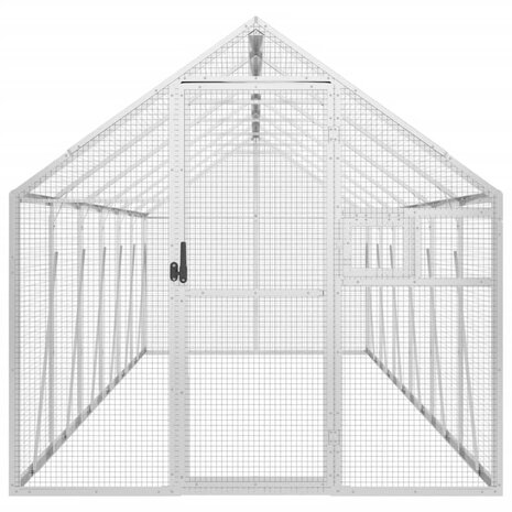 Volière 1,79x6x1,85 m aluminium zilverkleurig 3