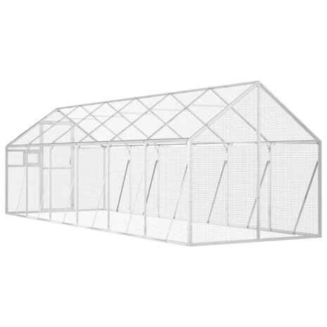 Volière 1,79x6x1,85 m aluminium zilverkleurig 5