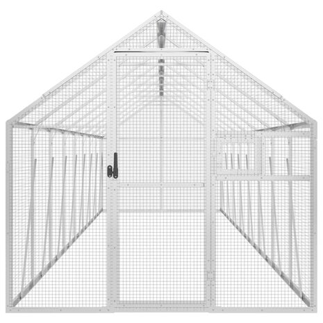 Volière 1,79x8x1,85 m aluminium zilverkleurig 3