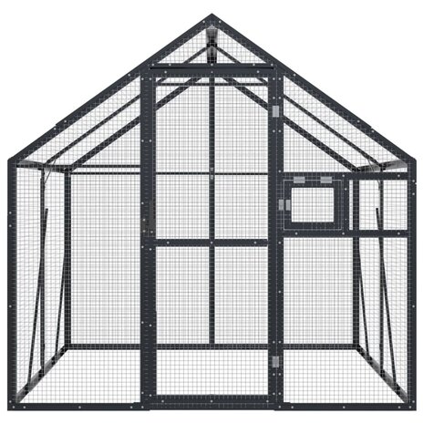 Volière 1,79x2x1,85 m aluminium antracietkleurig 3