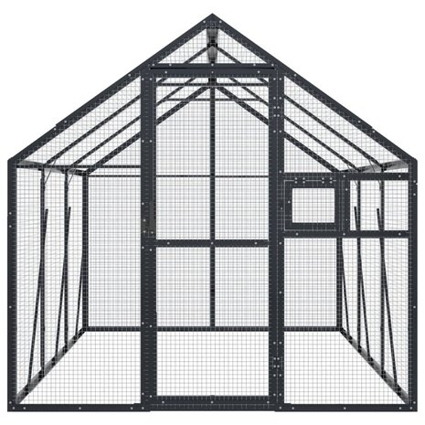 Volière 1,79x3x1,85 m aluminium antracietkleurig 3